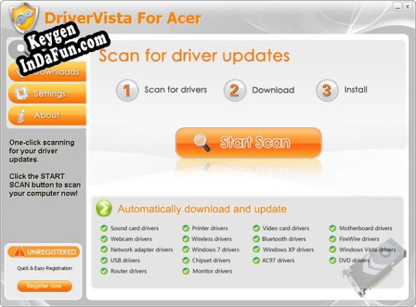 DriverVista For Acer Key generator