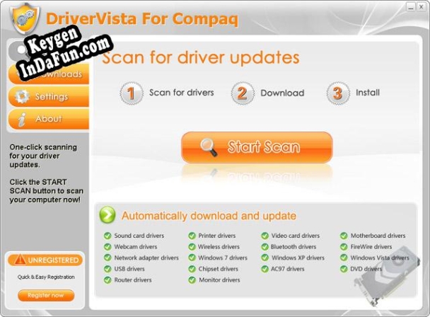 Free key for DriverVista For Compaq