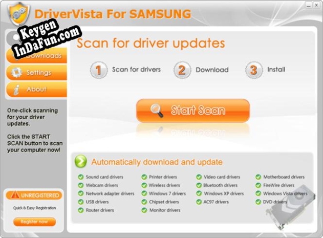 Activation key for DriverVista For SAMSUNG