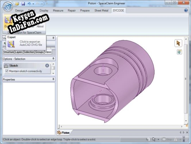 DWG Export for SpaceClaim serial number generator