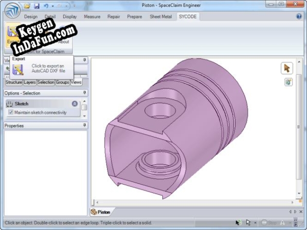 DXF Export for SpaceClaim serial number generator