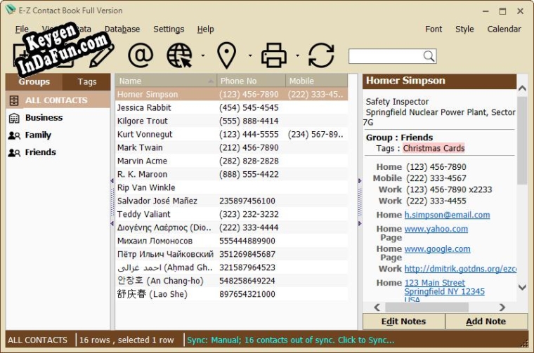 Activation key for E-Z Contact Book