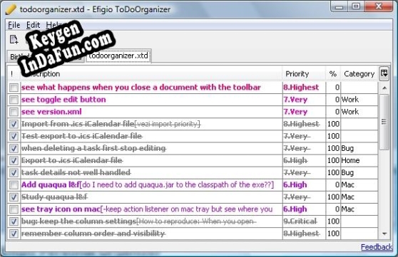 Efigio ToDo Organizer key generator