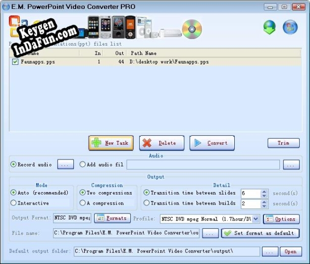 Key for E.M. PowerPoint Video Converter