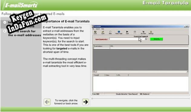 Key generator for Emailsmartz E-mail Tarantula