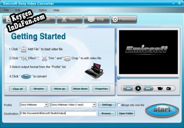 Key generator for Emicsoft Sony Video Converter