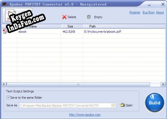 Free key for Epubor PDF2TXT Converter