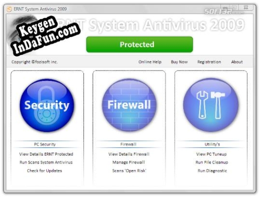 Registration key for the program ERNT System Antivirus (RC)