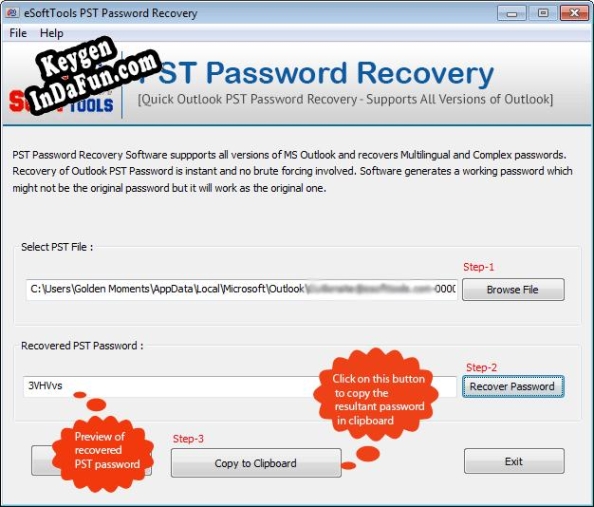 Key generator for eSoftTools PST Password Recovery