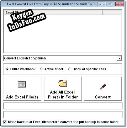 Excel Convert Files From English To Spanish and Spanish To English Software serial number generator