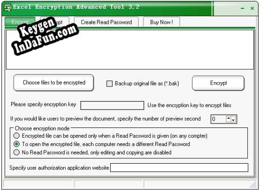 Activation key for Excel Encryption Advanced Tool