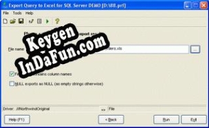 Key generator (keygen) Export Query to Excel for SQL Server