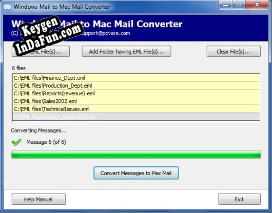 Export Windows Mail to Mac Mail activation key