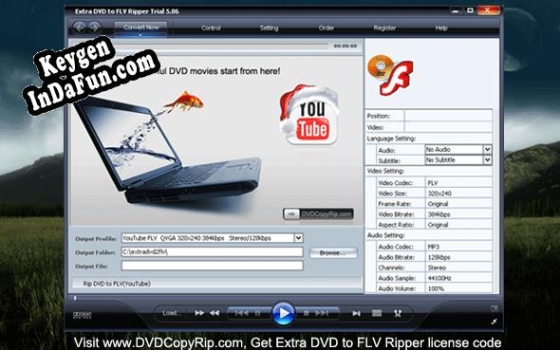 Extra DVD to FLV Ripper activation key