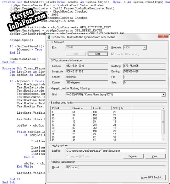 Registration key for the program Eye4Software GPS Toolkit for Java