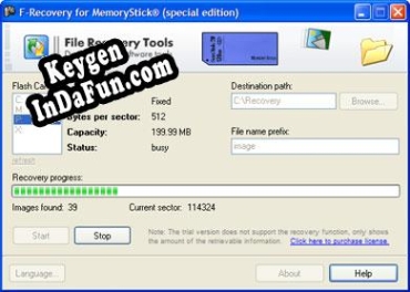 Activation key for F-Recovery for MemoryStick