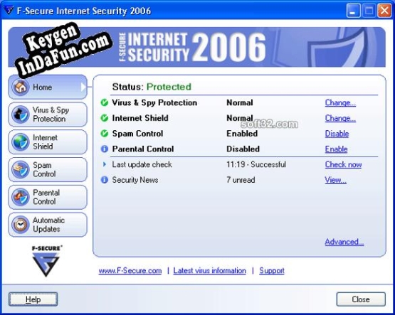 Free key for F-Secure Internet Security 2006