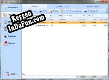 Faktum Invoicing serial number generator