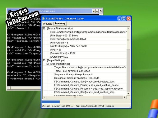 Flash2Video Command Line serial number generator