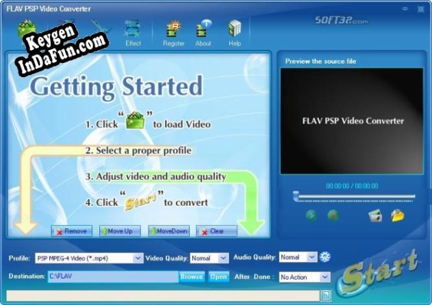 Key generator for FLAV PSP Video Converter