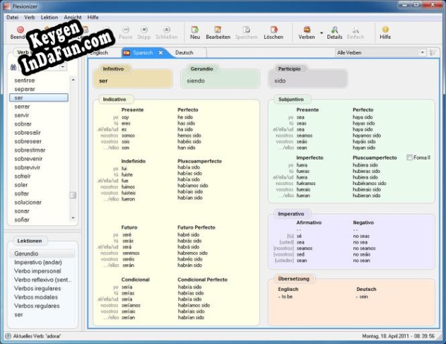 Key generator for Flexionizer Spanish