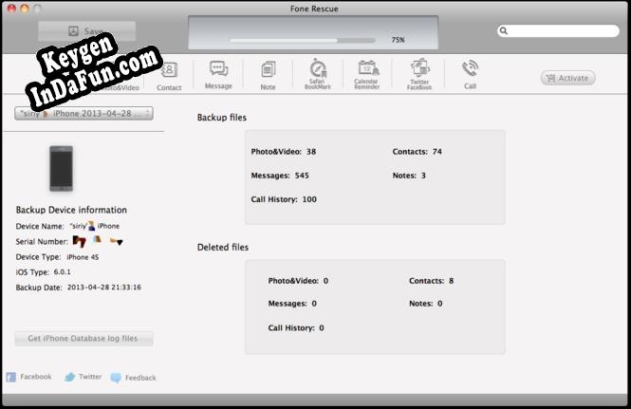 Activation key for Fone Rescue for Mac
