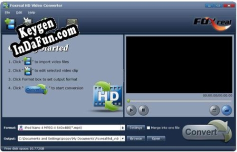 Key for Foxreal HD Video Converter