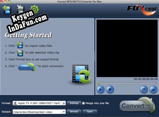 Foxreal MTS/M2TS Converter for Mac key generator