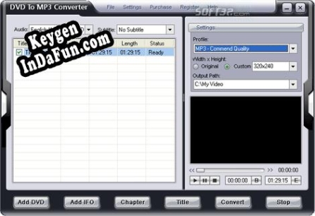 Registration key for the program Free Eztoo DVD To MP3 Converter download