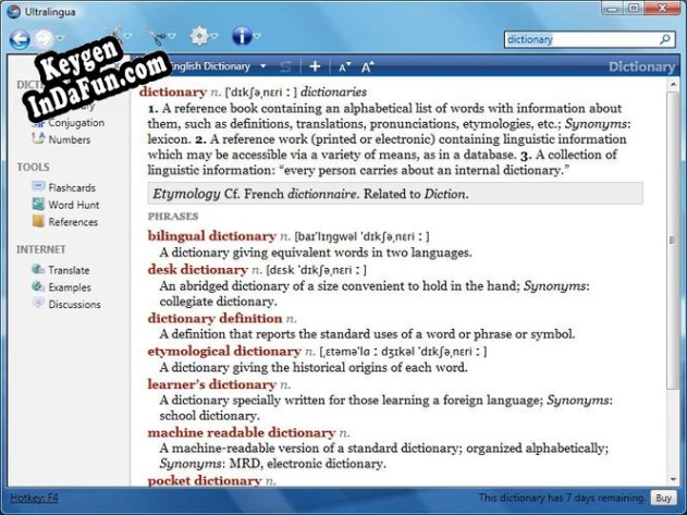 Activation key for French-German Dictionary by Ultralingua for Windows