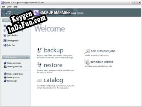 Genie Backup Manager Home Edition key generator