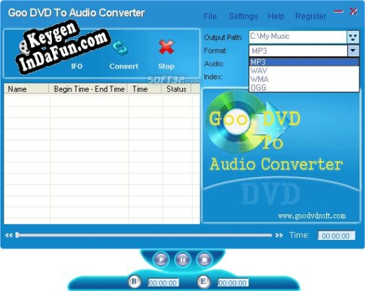 Free key for Goo DVD To Audio Converter