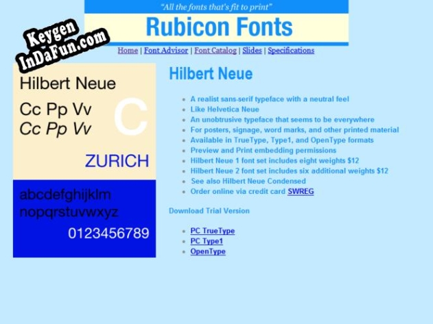 Hilbert Neue Fonts Type1 key free