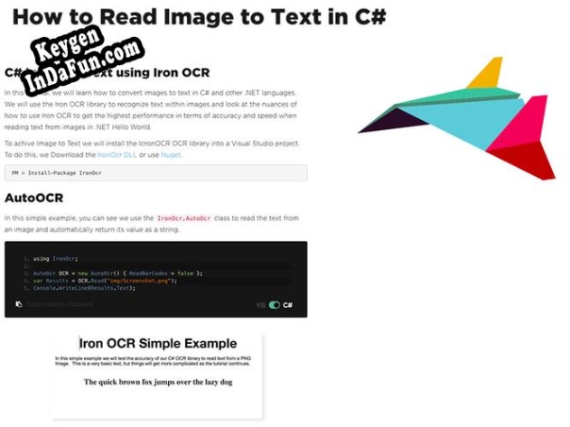 How to Read Text from an Image in C key free