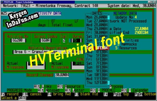 HVTerminal TrueType Terminal Font Key generator