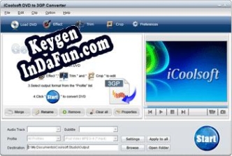 Activation key for iCoolsoft DVD to 3GP Converter