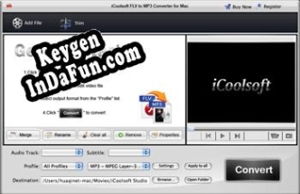 iCoolsoft FLV to MP3 Converter for Mac Key generator