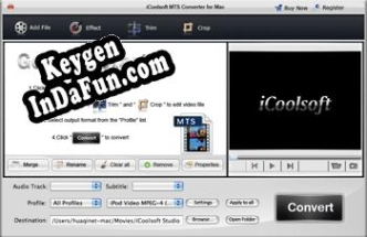 iCoolsoft MTS Converter for Mac Key generator