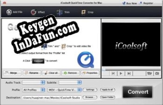 iCoolsoft QuickTime Converter for Mac activation key