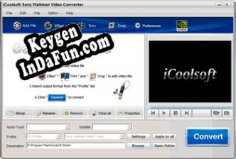 Key for iCoolsoft Sony Walkman Video Converter