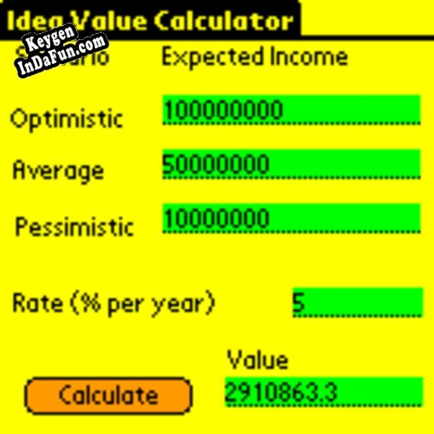 Idea Value Calculator for Windows OS activation key