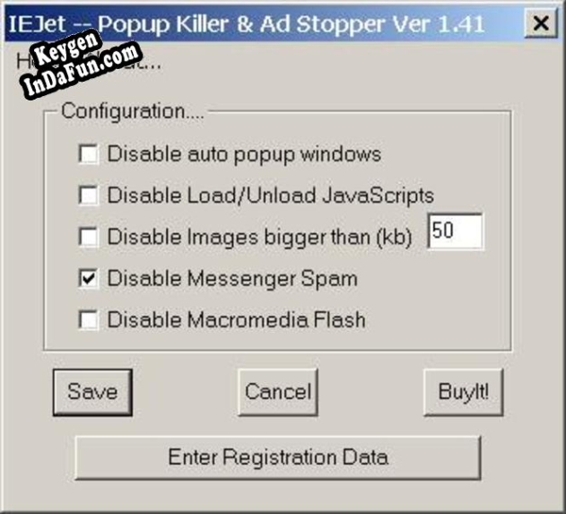Registration key for the program IEJet-Popup Killer and Ad Stopper