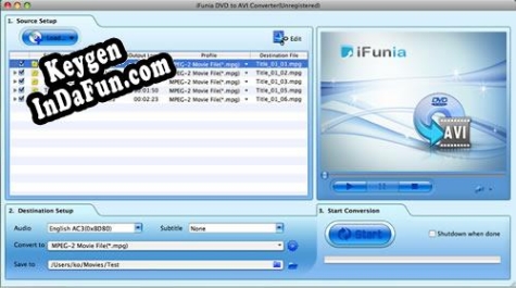 iFunia DVD to AVI Converter for Mac key free
