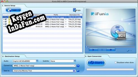 iFunia DVD to MOV Converter for Mac serial number generator