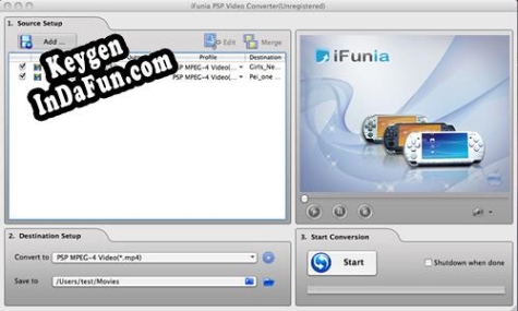 iFunia PSP Video Converter for Mac serial number generator