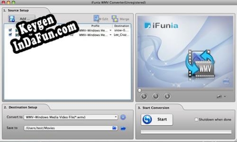 Registration key for the program iFunia WMV Converter for Mac