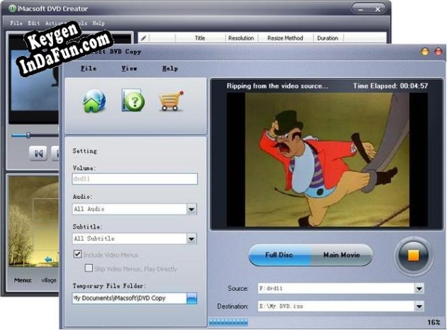 Registration key for the program iMacsoft DVD Maker Suite