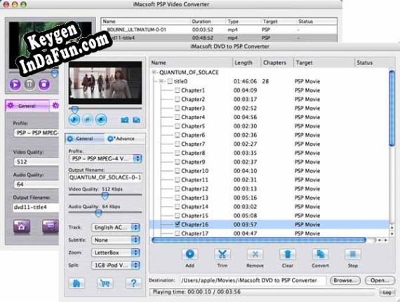 Key generator (keygen) iMacsoft DVD to PSP Suite for Mac