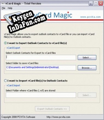 Import vCards to Outlook activation key