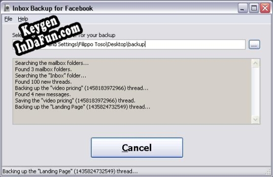 Inbox Backup for Facebook serial number generator